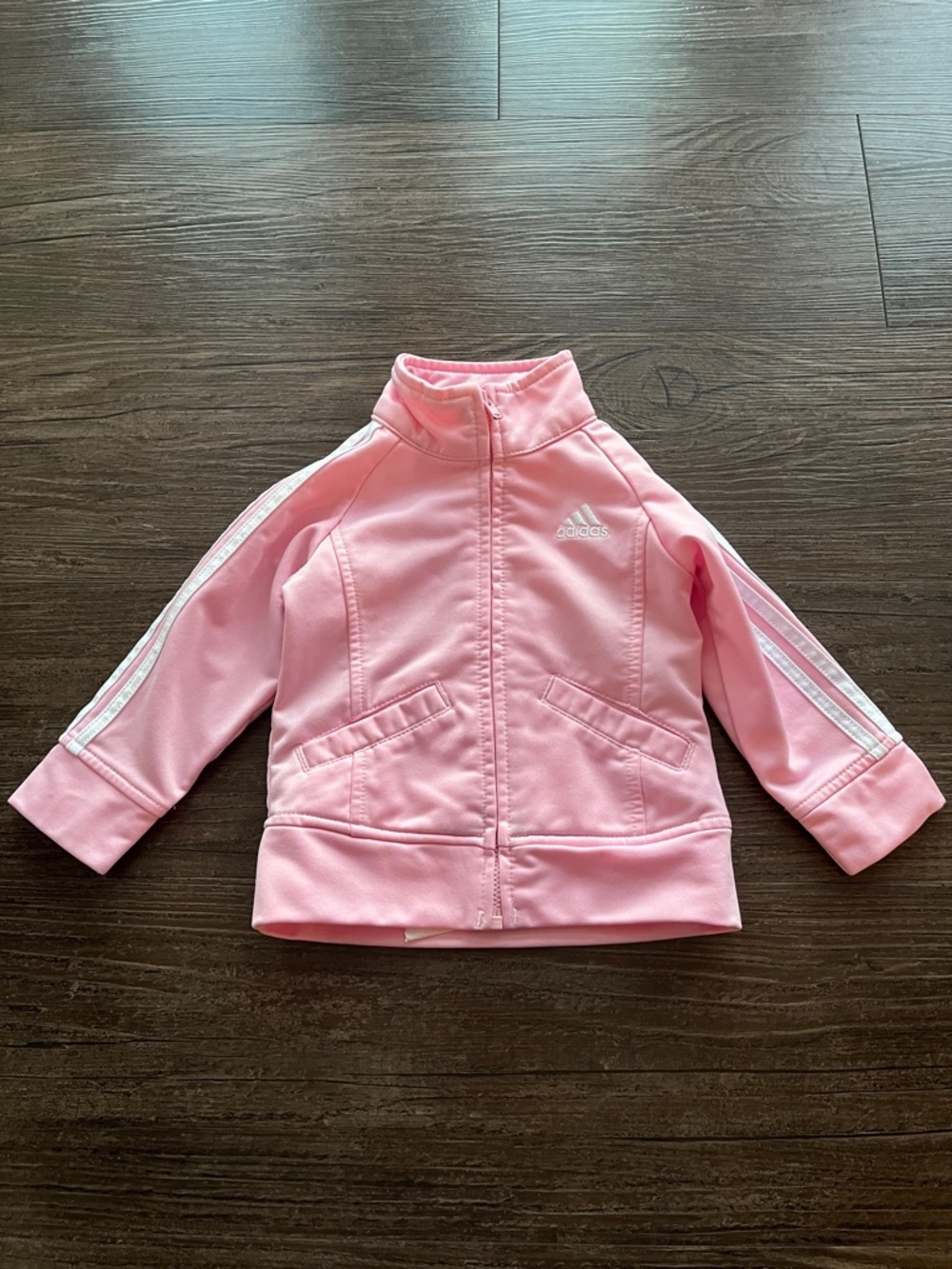 adidas Light Pink Baby Girl Zip-Up Sweater